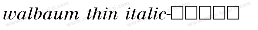 walbaum thin italic字体转换
